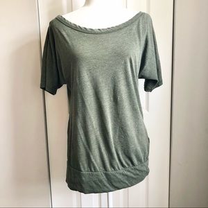 Forest Green Dolman Sleeve Wide Neck Soft Tee 💚